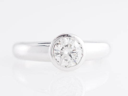 Bezel Set Diamond Solitaire in 14k White Gold