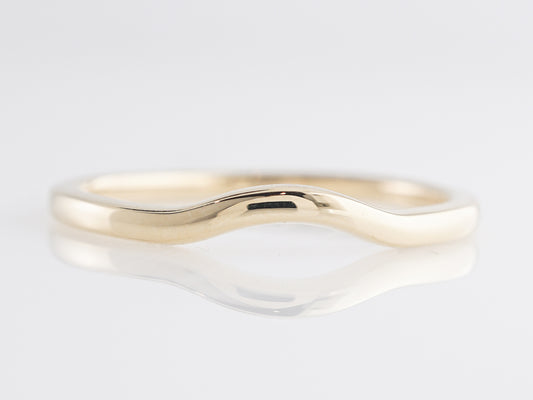 Plain Yellow Gold Curved Wedding Band in 14K