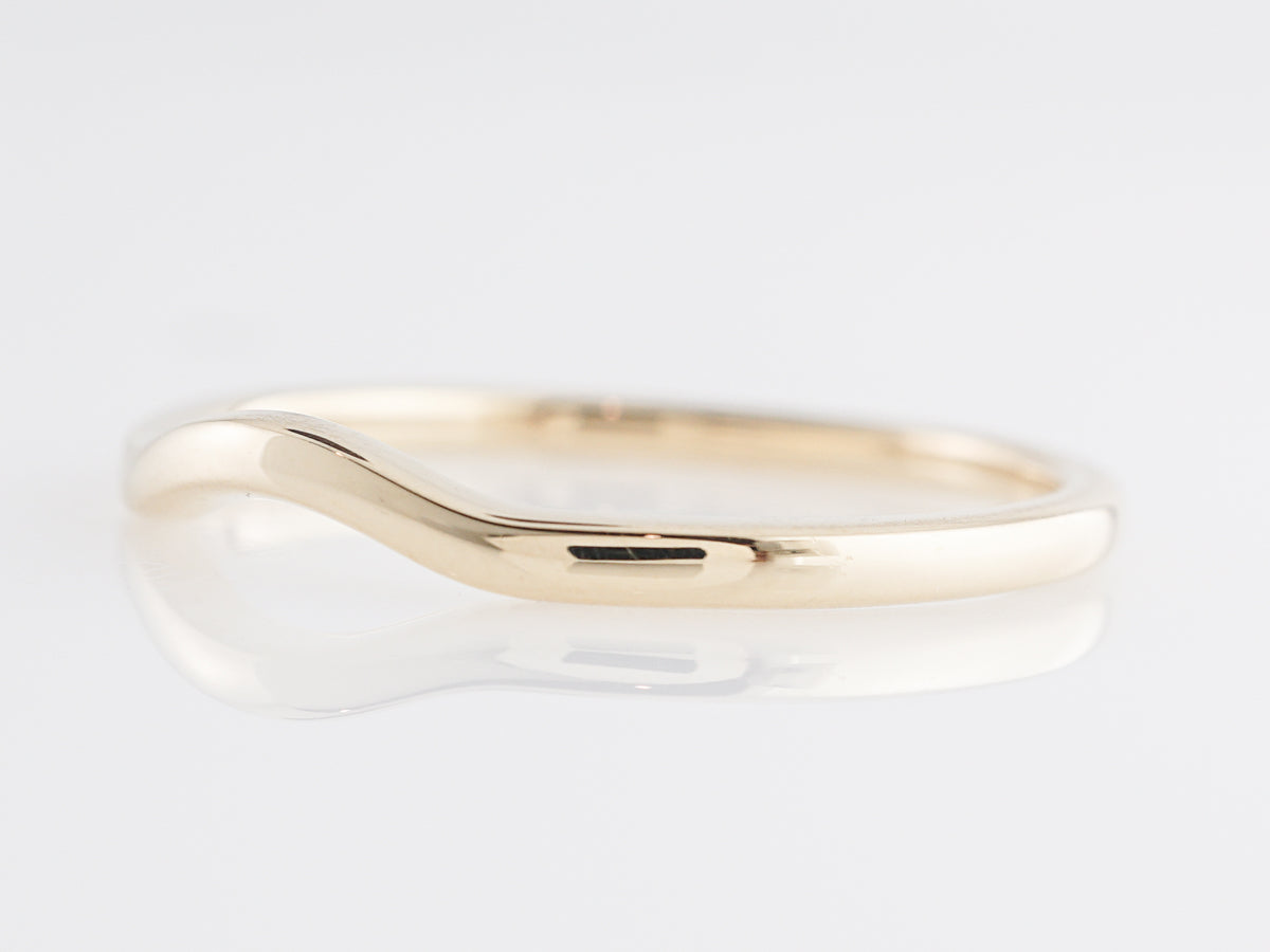 Plain Yellow Gold Curved Wedding Band in 14K