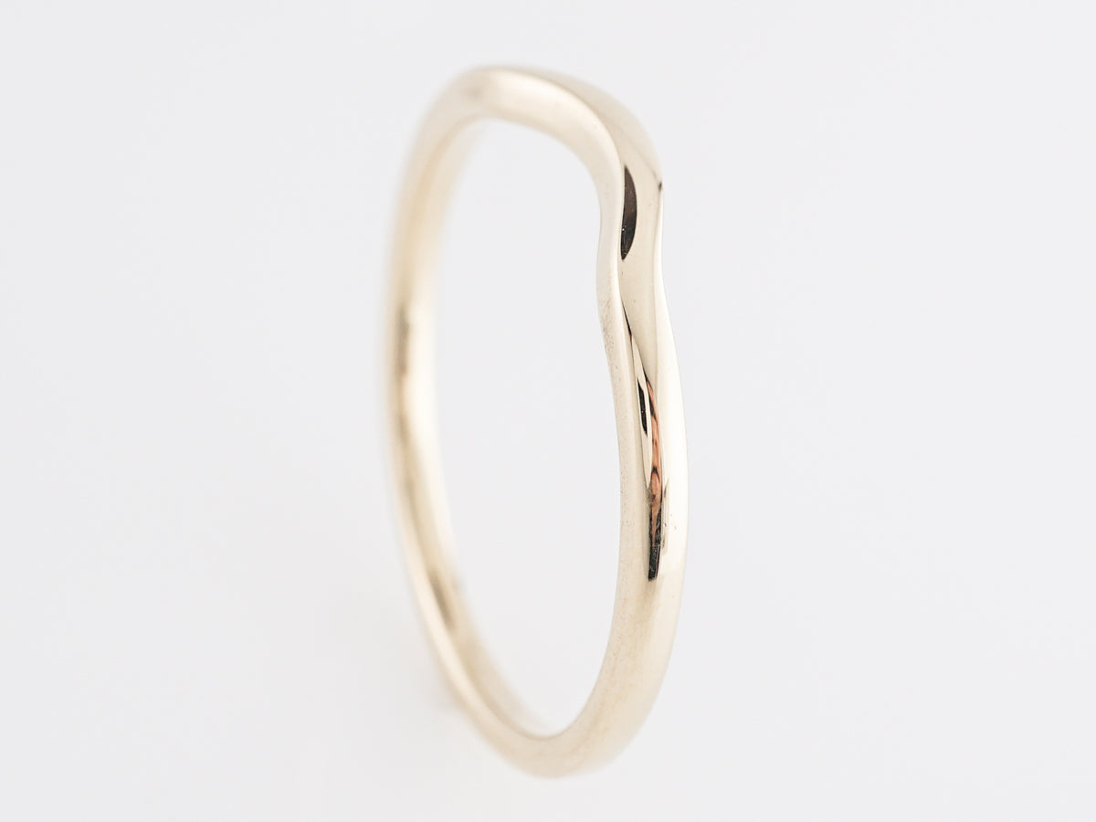 Plain Yellow Gold Curved Wedding Band in 14K