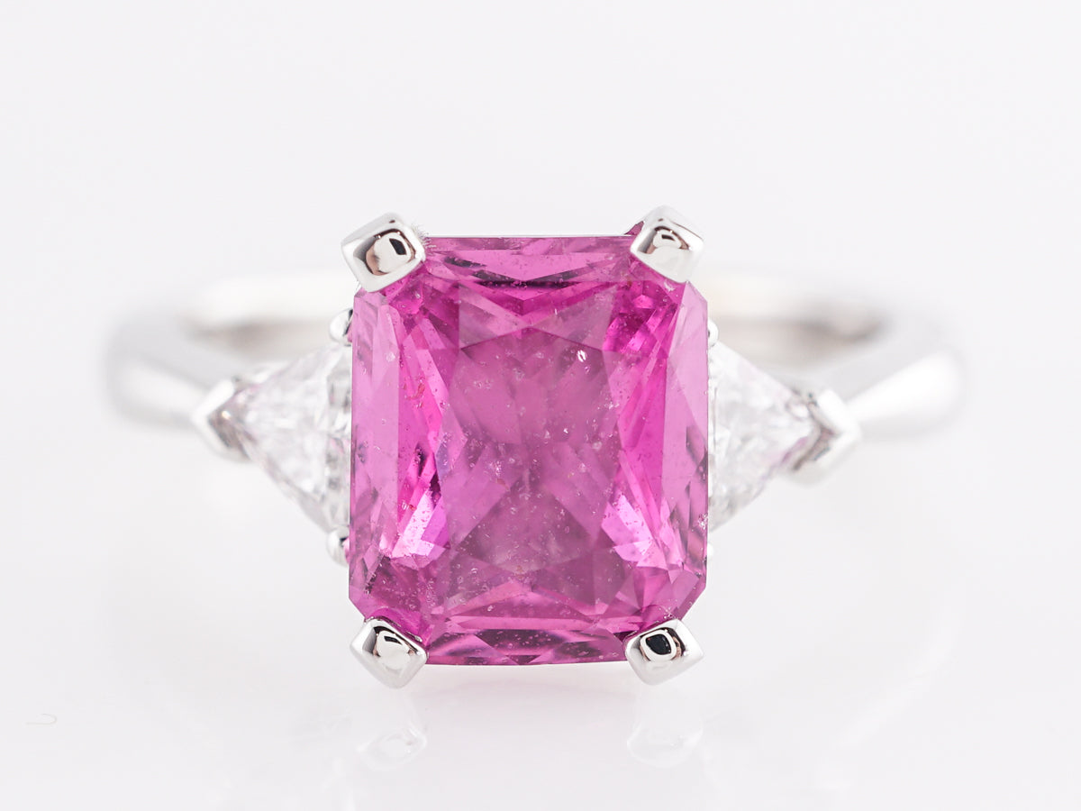 3.23 Pink Sapphire Cocktail Ring in 14k White Gold