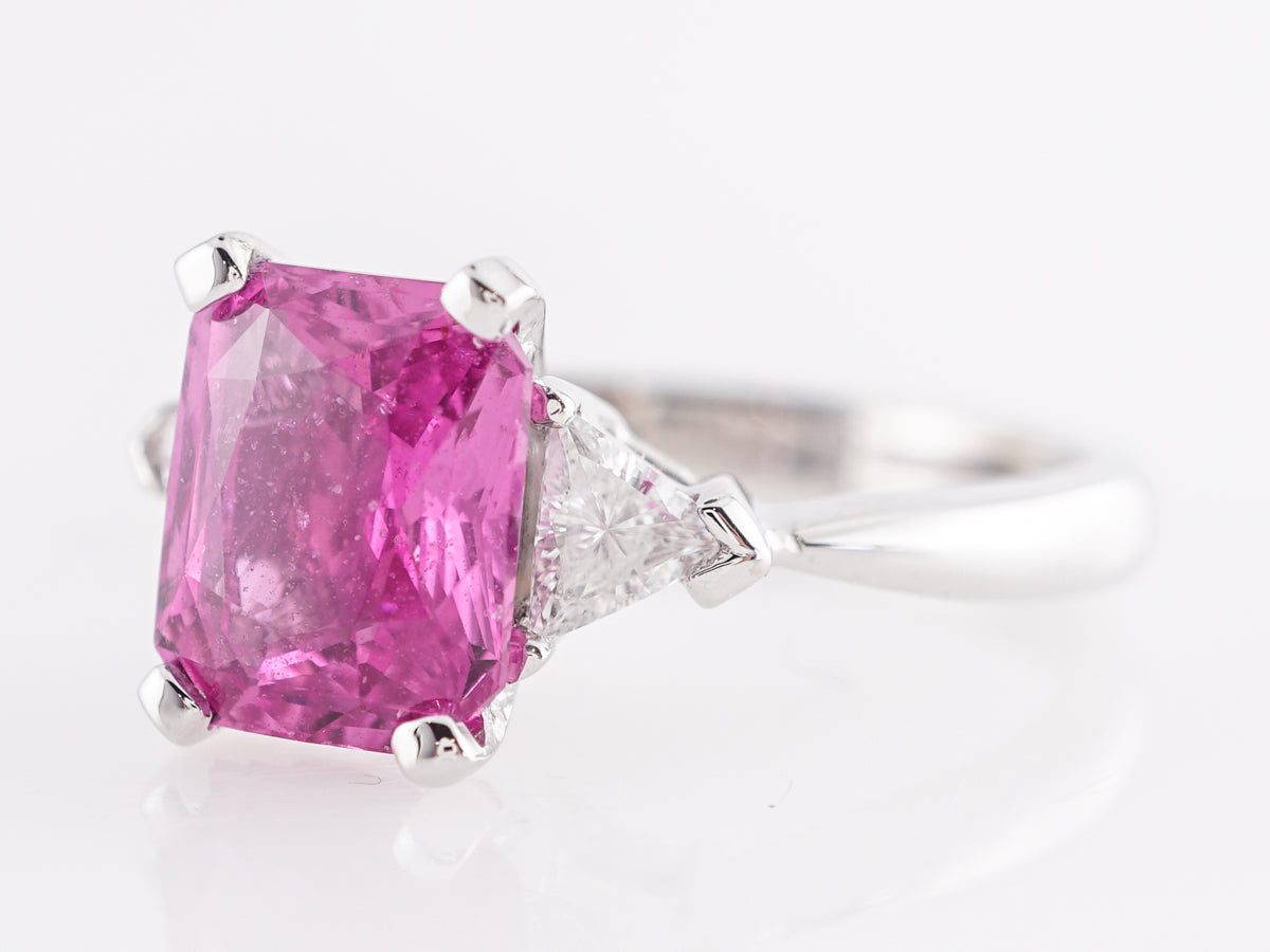 3.23 Pink Sapphire Cocktail Ring in 14k White Gold