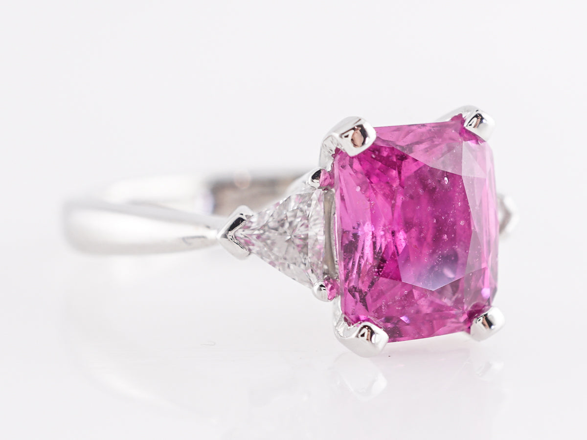 3.23 Pink Sapphire Cocktail Ring in 14k White Gold