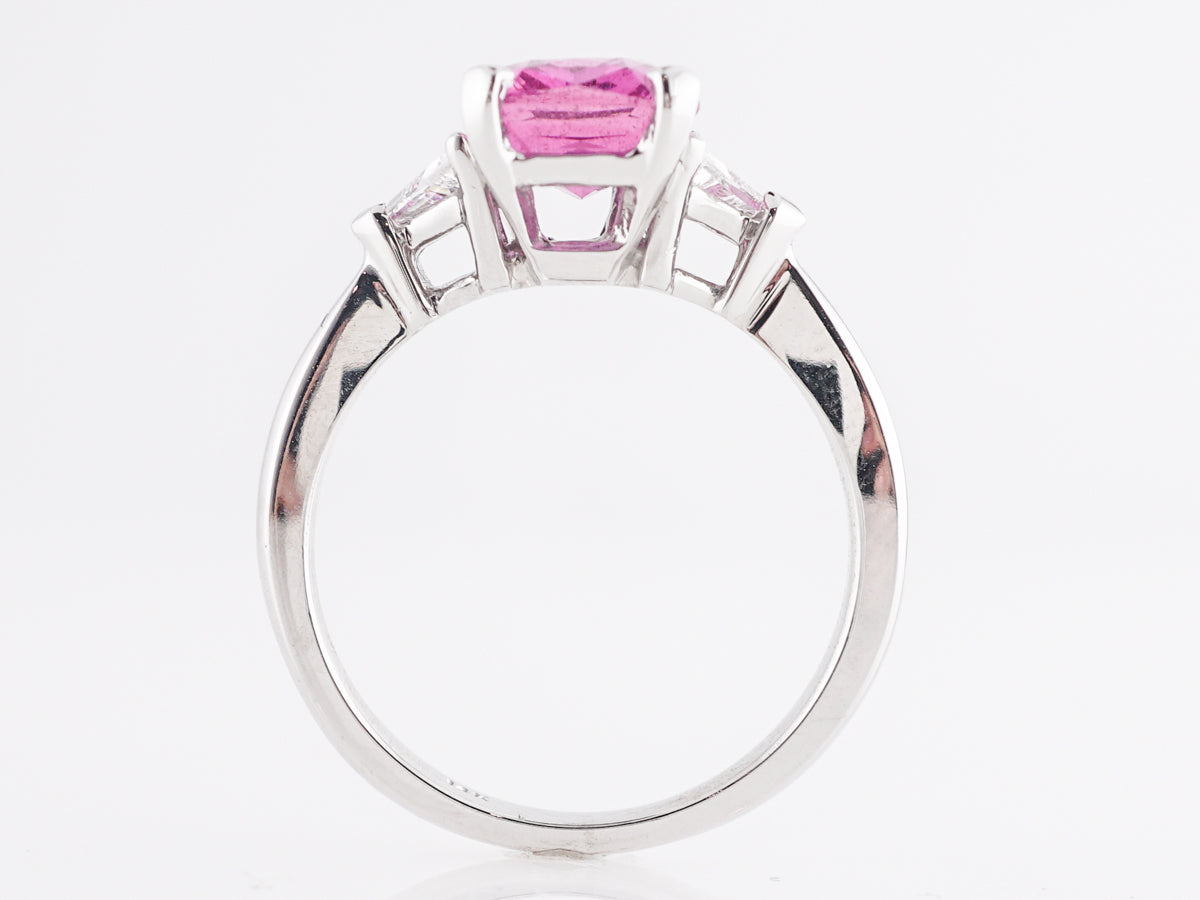 3.23 Pink Sapphire Cocktail Ring in 14k White Gold