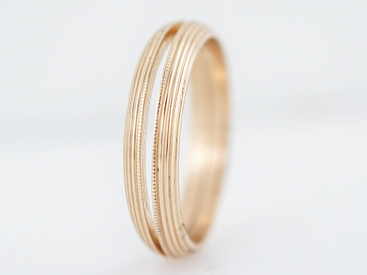 Vintage Wedding Band Mid-Century Ring Guards in 14k Yellow Gold