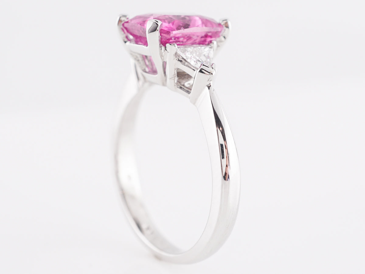 3.23 Pink Sapphire Cocktail Ring in 14k White Gold