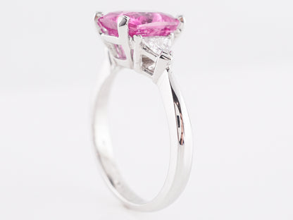 3.23 Pink Sapphire Cocktail Ring in 14k White Gold