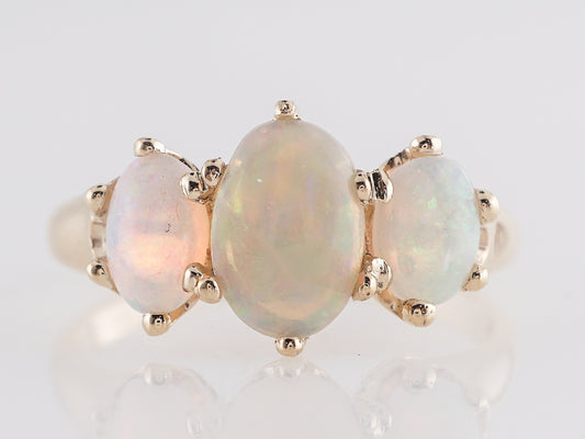 Three Stone Victorian Opal Ring in 14k Yellow Gold