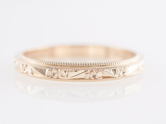 Art Deco Double Milgrain Band in 14k Yellow Gold