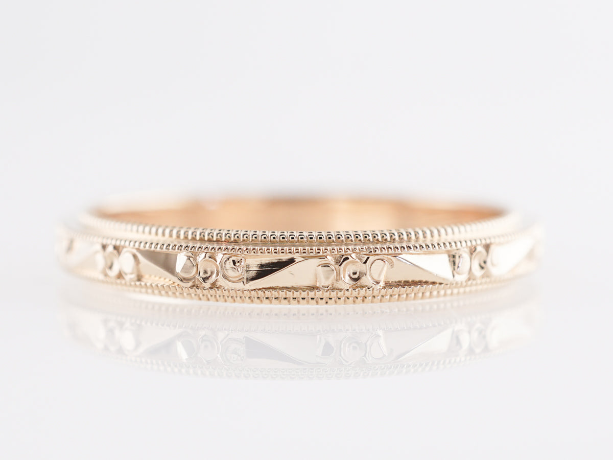 Art Deco Double Milgrain Band in 14k Yellow Gold