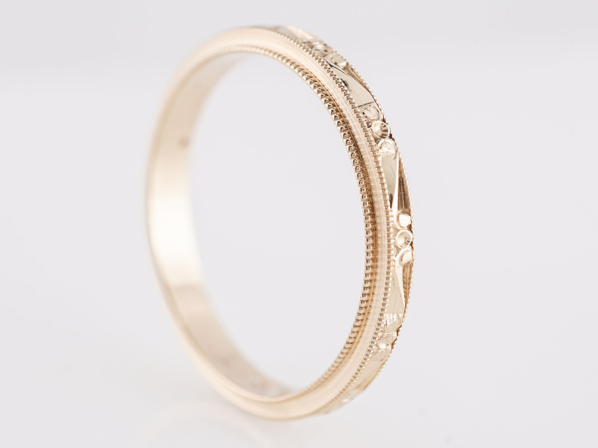 Art Deco Double Milgrain Band in 14k Yellow Gold