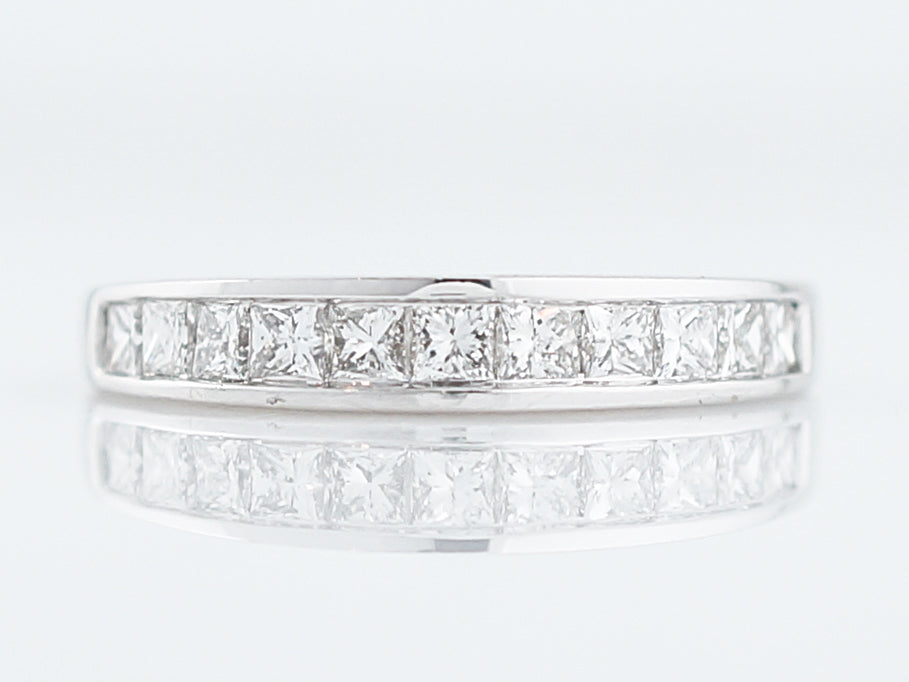 Wedding Band Modern .75 Princess Cut Diamonds in 14k White Gold