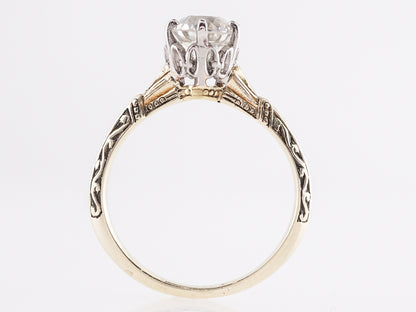 Art Deco European Cut Diamond Engagement Ring in 14k
