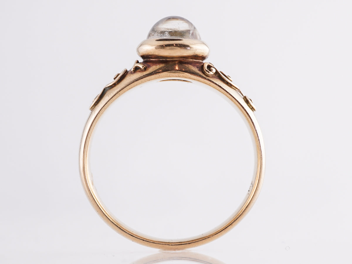Vintage Victorian Moonstone Cocktail Ring in 14k Yellow Gold