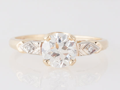 1940's Retro Diamond Engagement Ring in Yellow & White Gold