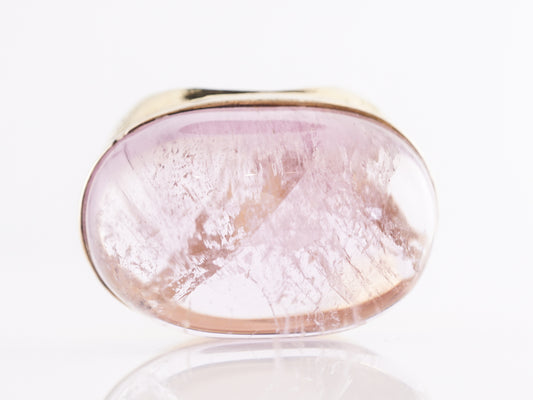 Mid-Century Kunzite Cocktail Ring in 18k Yellow Gold