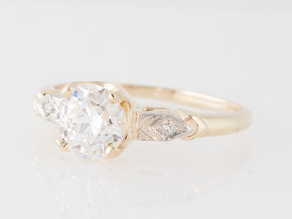 1940's Retro Diamond Engagement Ring in Yellow & White Gold