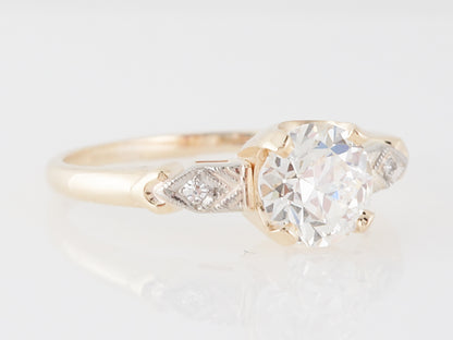 1940's Retro Diamond Engagement Ring in Yellow & White Gold