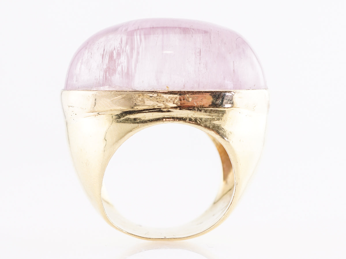 Mid-Century Kunzite Cocktail Ring in 18k Yellow Gold