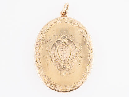 Victorian Oval Locket in 14k Yellow Gold