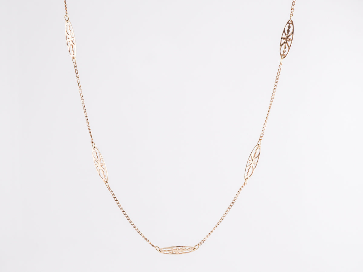 Victorian Chain Link Necklace in 14k Yellow Gold