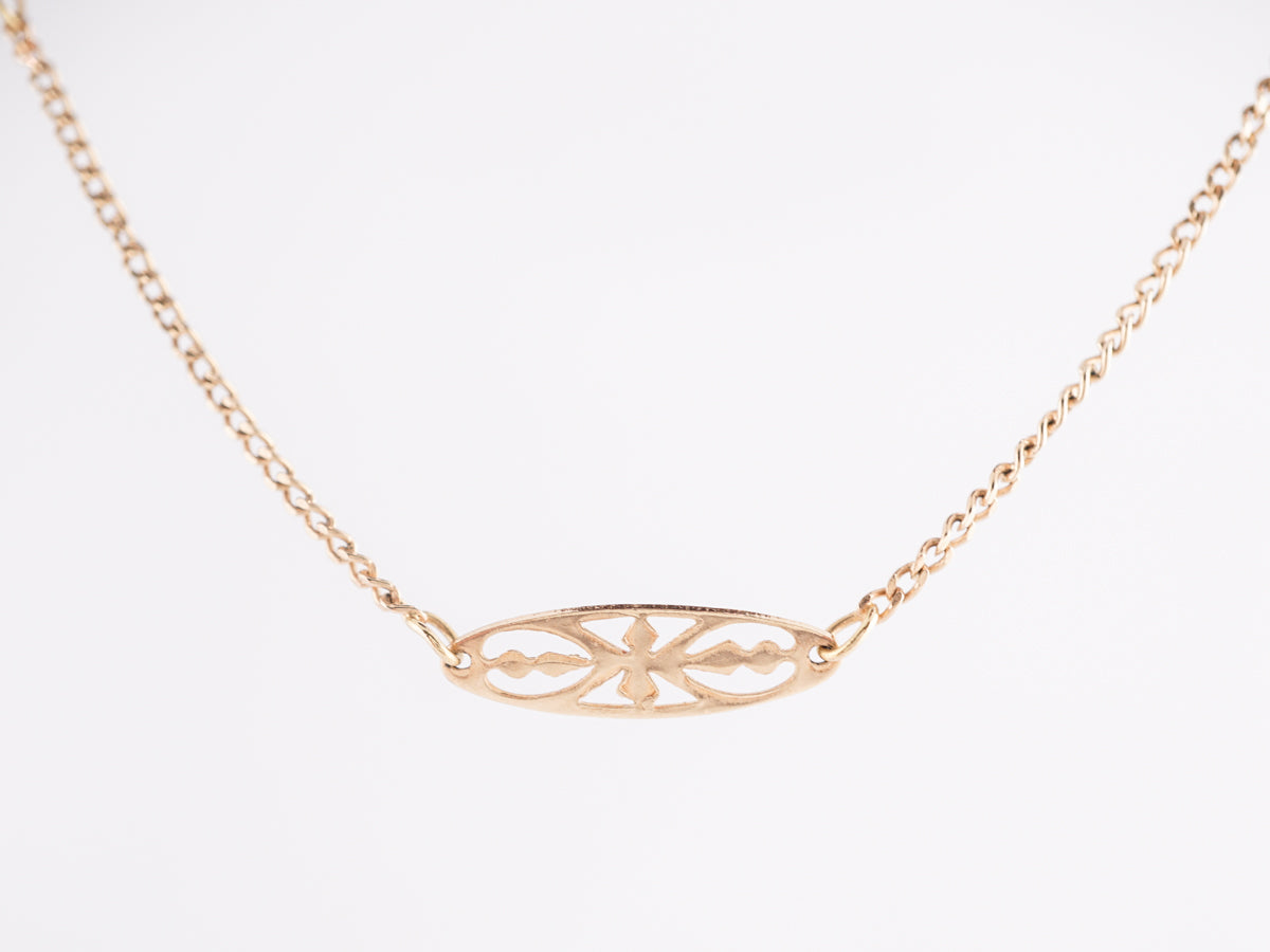 Victorian Chain Link Necklace in 14k Yellow Gold