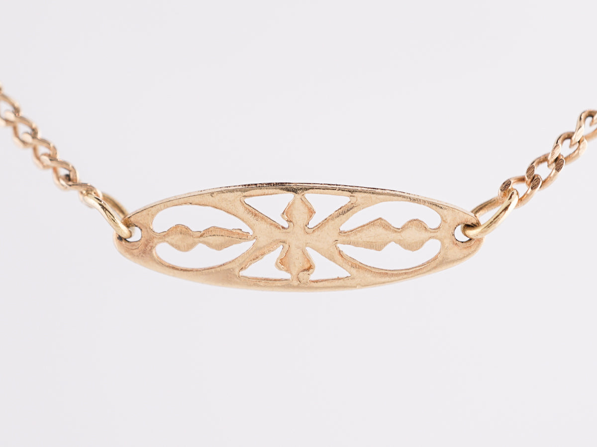 Victorian Chain Link Necklace in 14k Yellow Gold