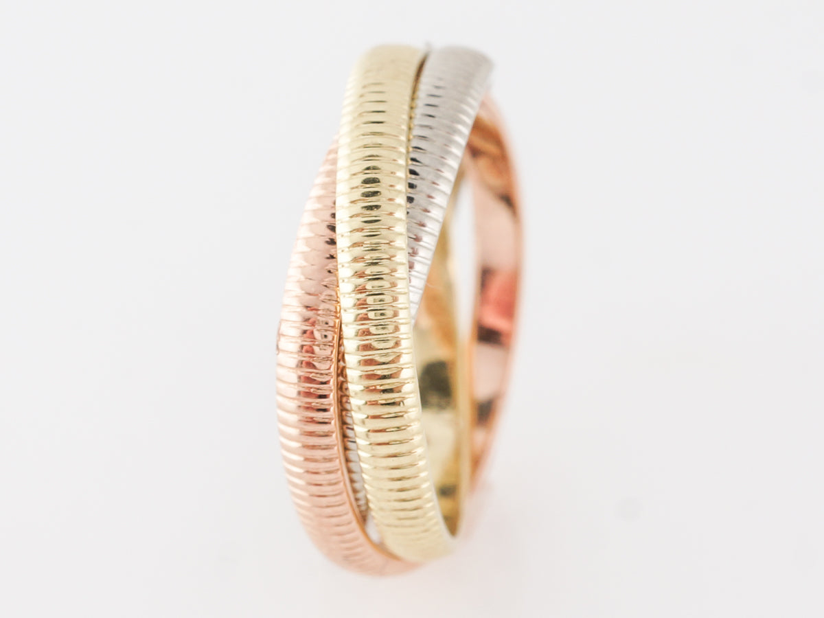 Cartier Trinity Roll Ring in 18k Yellow, White, & Rose Gold