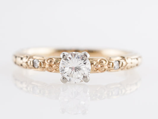 Vintage .31 Retro Diamond Engagement Ring in 14k Yellow Gold