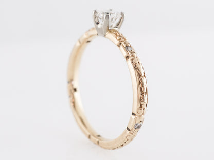 Vintage .31 Retro Diamond Engagement Ring in 14k Yellow Gold