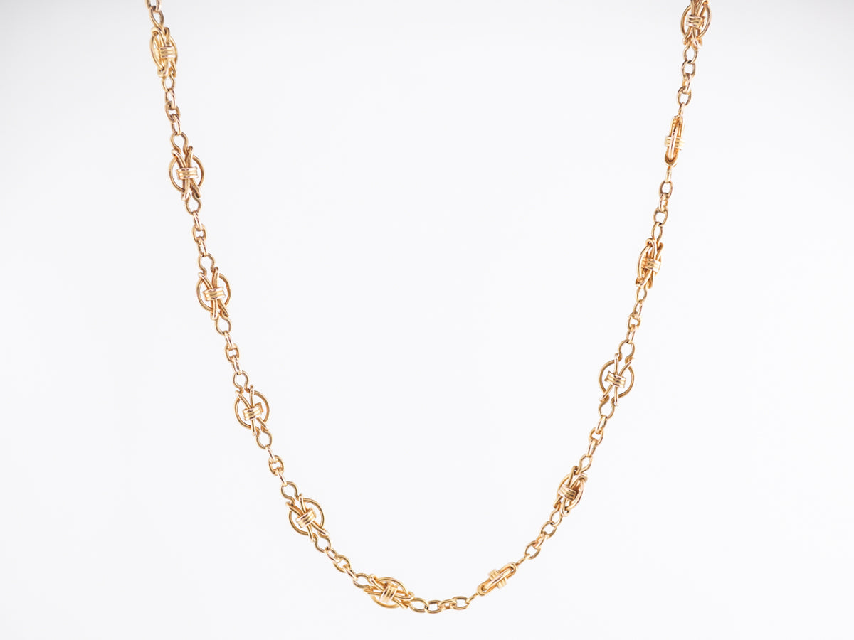 Intricate Victorian Chain Necklace in 14k Yellow Gold