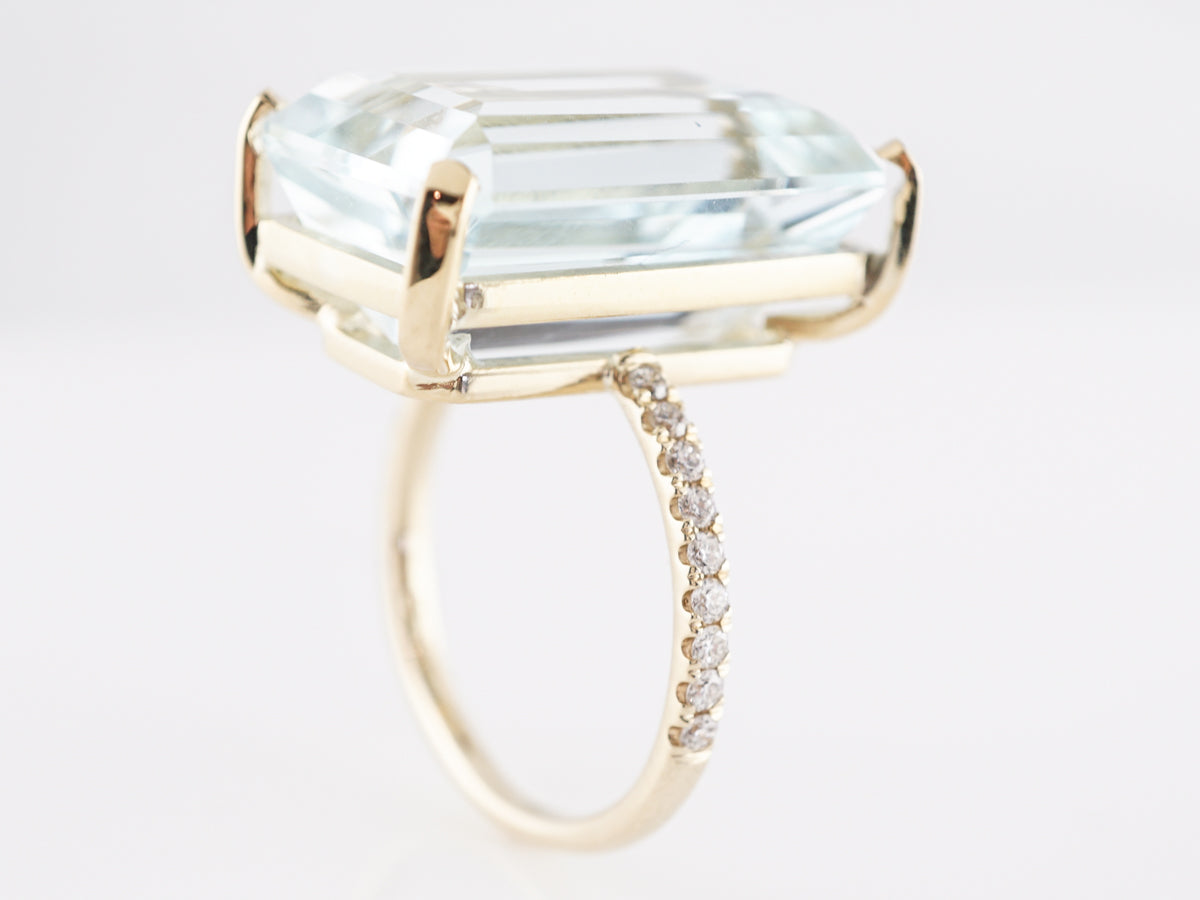 New Aquamarine Topaz Pendant 15 Carat Fat Square Stone Earrings Ring Violet  Yellow Diamond Set 3pcs Party Gift Set - AliExpress