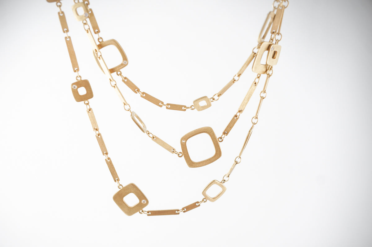 Triple Chain Necklace in 18k Yellow Gold