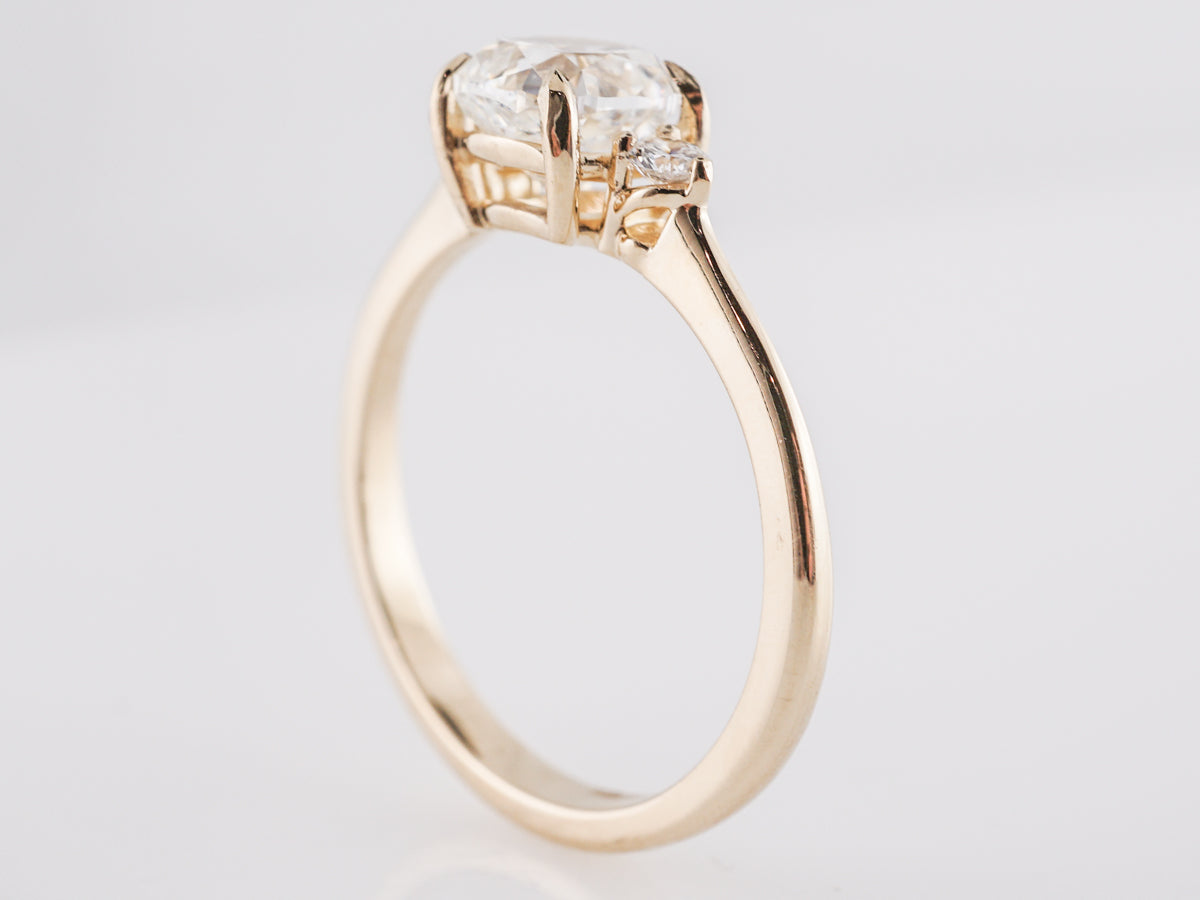 1.32 Carat Cushion Cut Diamond Engagement Ring in 14k