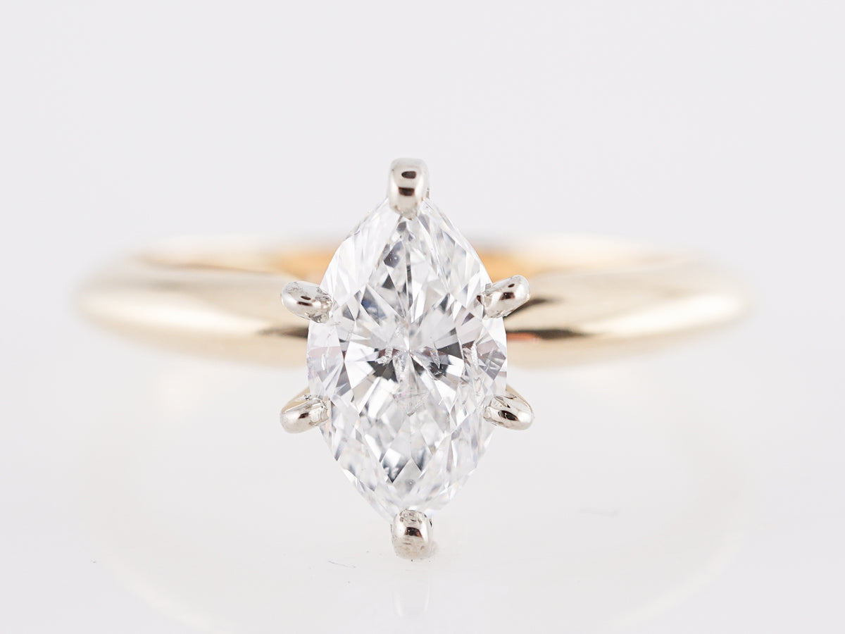 Marquise Diamond Solitaire Engagement Ring in 14K