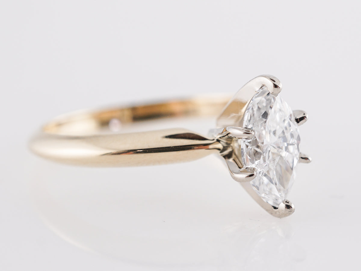 Marquise Diamond Solitaire Engagement Ring in 14K