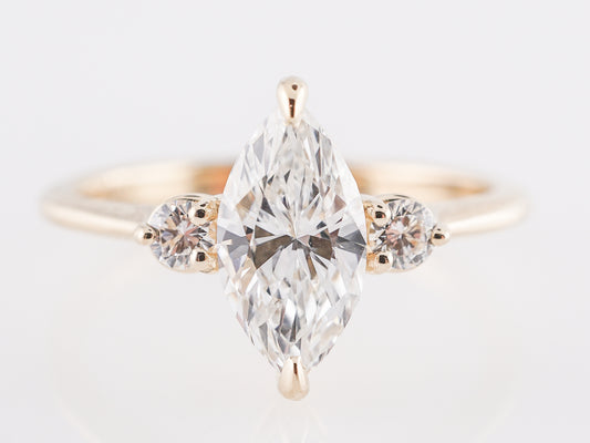 1 Carat Marquise Diamond Engagement Ring in 14K Yellow Gold