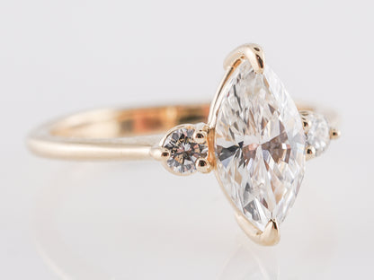 1 Carat Marquise Diamond Engagement Ring in 14K Yellow Gold