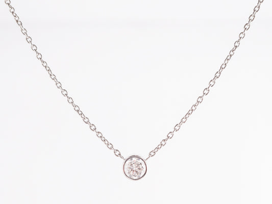 .81 Bezel Set Diamond Necklace in 14k White Gold