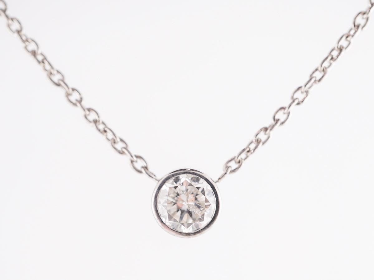 .81 Bezel Set Diamond Necklace in 14k White Gold