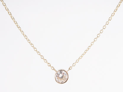 Bezel Set Diamond Pendant in 14k Yellow Gold