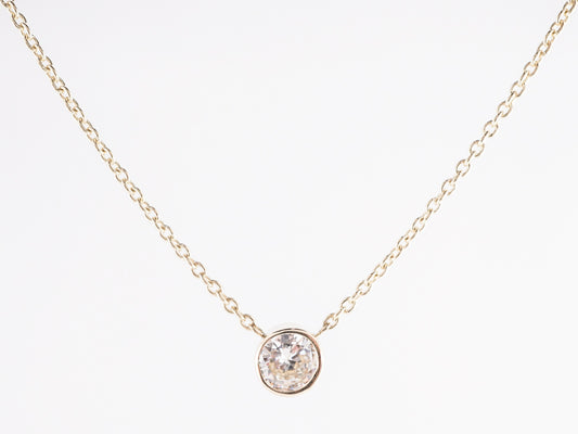 Bezel Set Diamond Pendant in 14k Yellow Gold