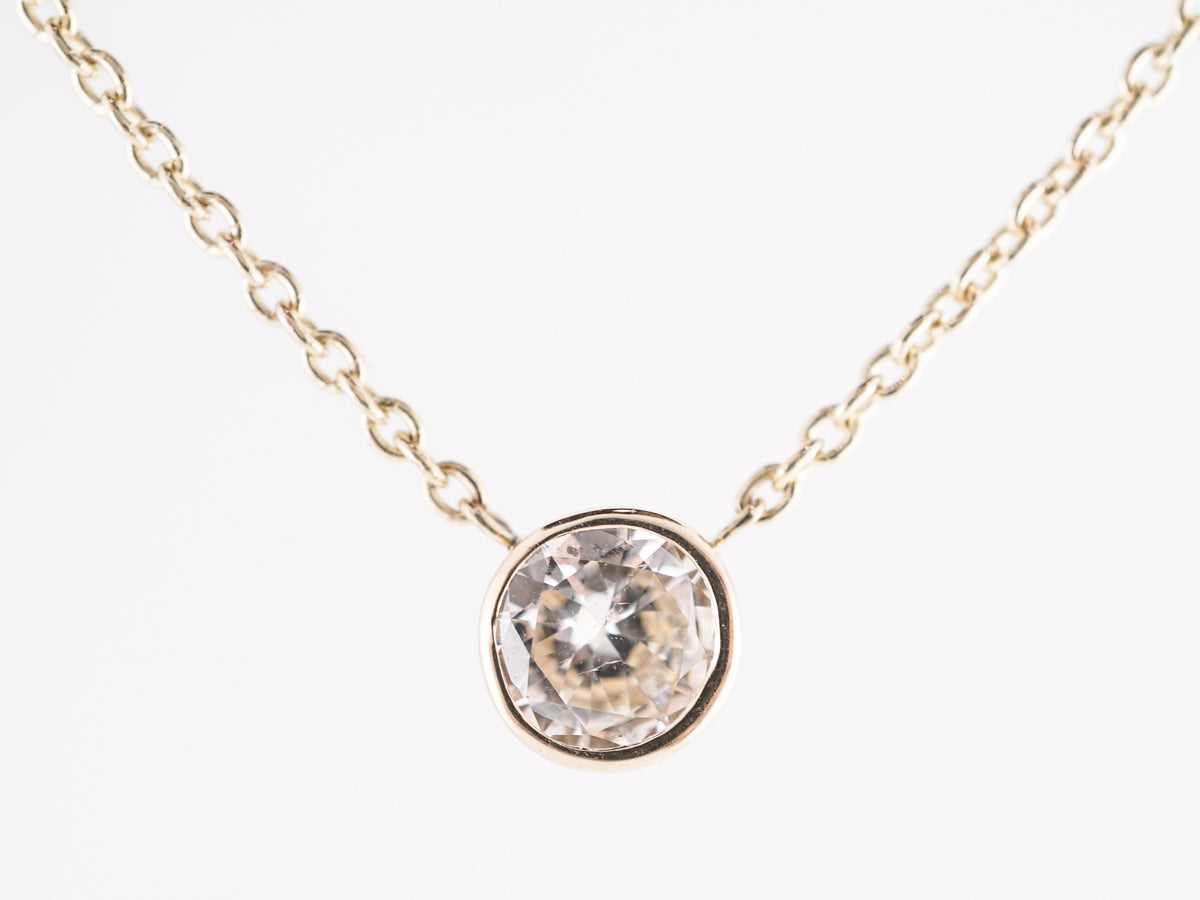 Bezel Set Diamond Pendant in 14k Yellow Gold