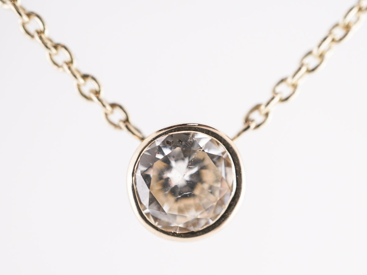 Bezel Set Diamond Pendant in 14k Yellow Gold