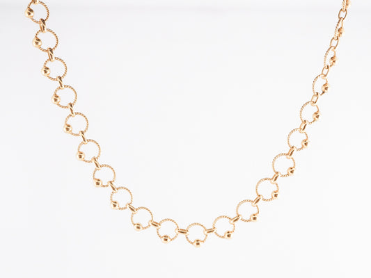 Circular Link Victorian Chain in 14k Yellow Gold