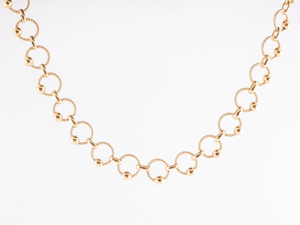 Circular Link Victorian Chain in 14k Yellow Gold