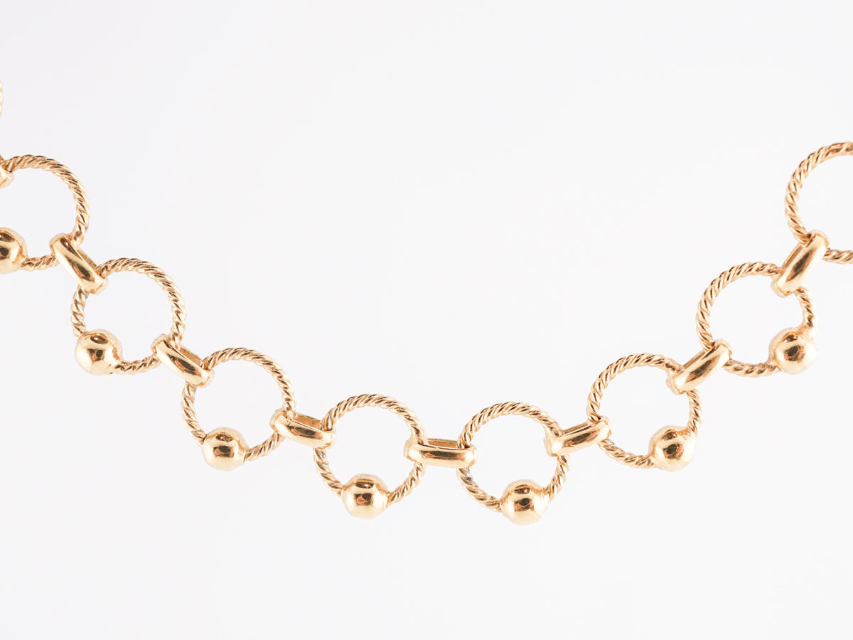 Circular Link Victorian Chain in 14k Yellow Gold