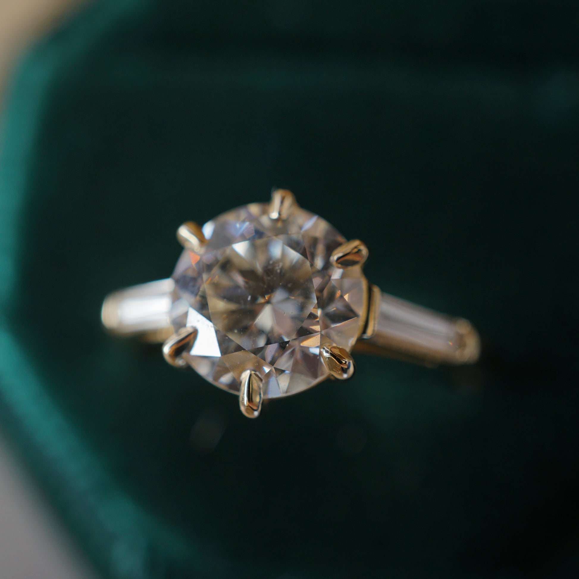 1.86 Old European Cut Diamond Engagement Ring in 14k Yellow Gold