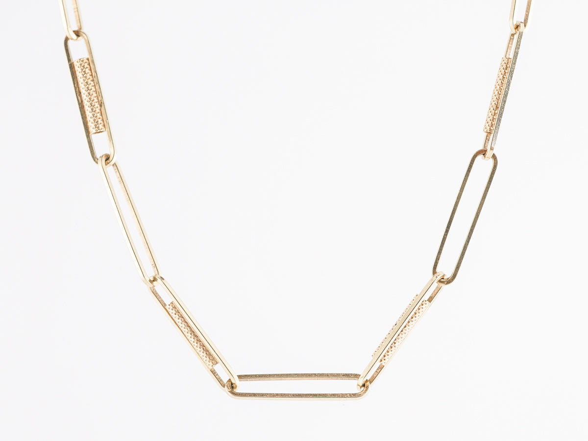 30 Inch Victorian Paperclip Chain in 14k Yellow Gold