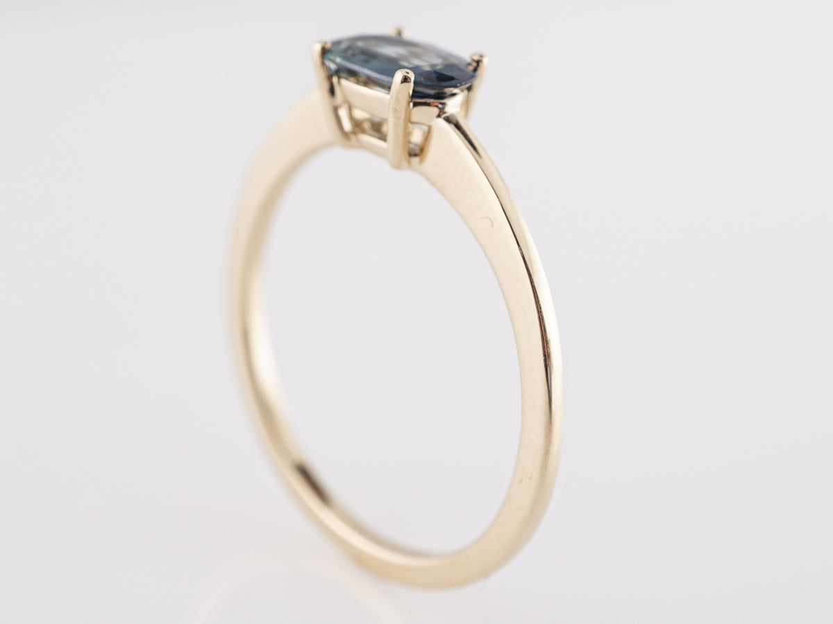 .58 Solitaire Sapphire Engagement Ring in 14K Yellow Gold